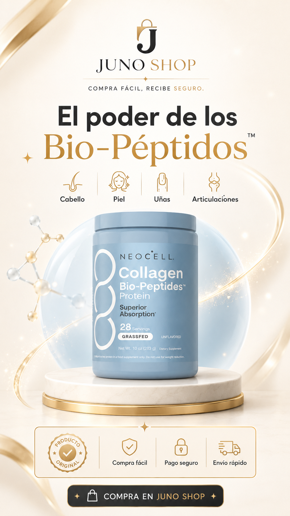 Polvo De Colágeno Neocell Biopéptidos 30