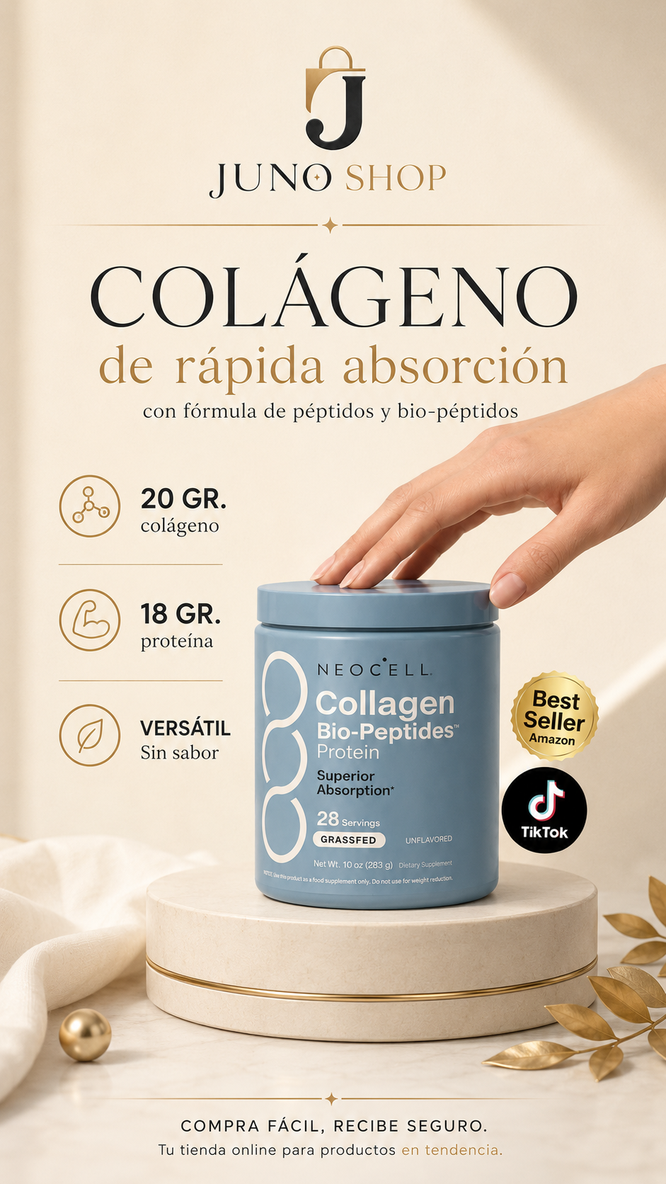 Polvo De Colágeno Neocell Biopéptidos 30